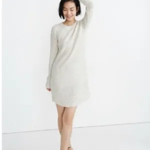 Madewell Curved-Hem Cream Sweater Dress Size Small