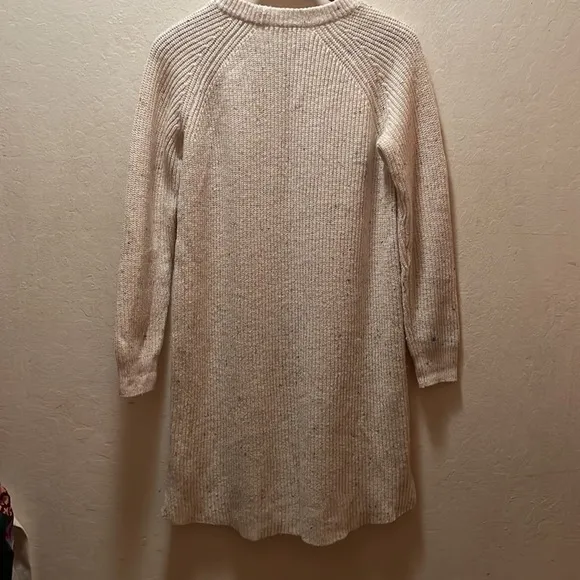 Madewell Curved-Hem Cream Sweater Dress Size Small