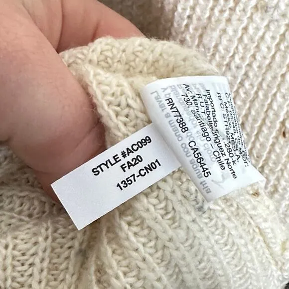 MADEWELL Curved Hem Sweater Dress Donegal Peal Ivory {3N6}