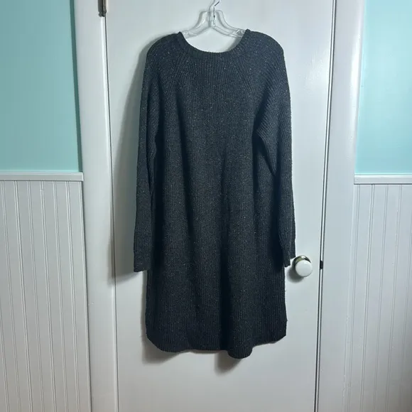 Madewell Curved-Hem Sweater Dress Gray Wool Blend Size XL Minimalist