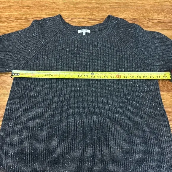Madewell Curved-Hem Sweater Dress Gray Wool Blend Size XL Minimalist