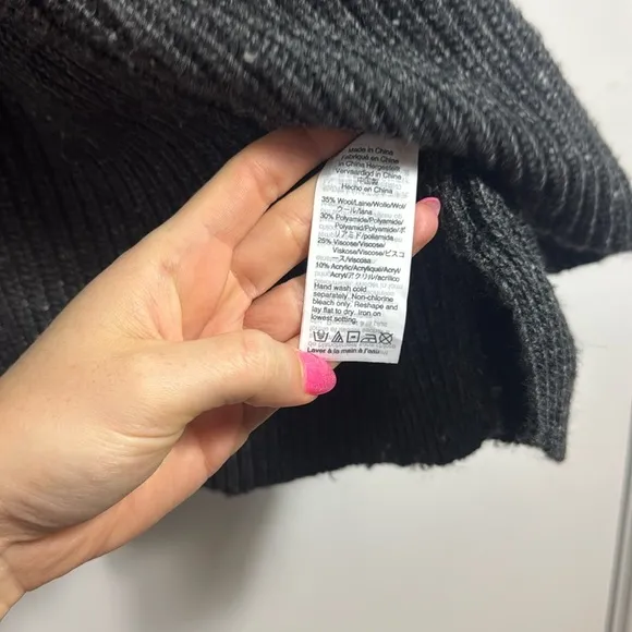 Madewell Curved-Hem Sweater Dress Gray Wool Blend Size XL Minimalist
