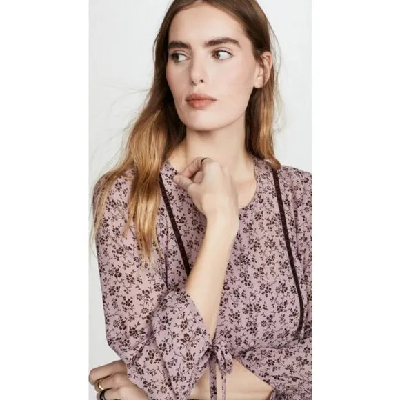 💕MADEWELL💕 Long-Sleeve Tiered Dress ~ Branch Floral XS NWOT