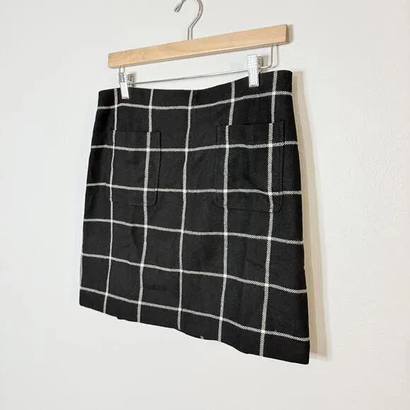 Madewell Museum Patch-Pocket Mini Skirt in‎ Windowpane Size 10