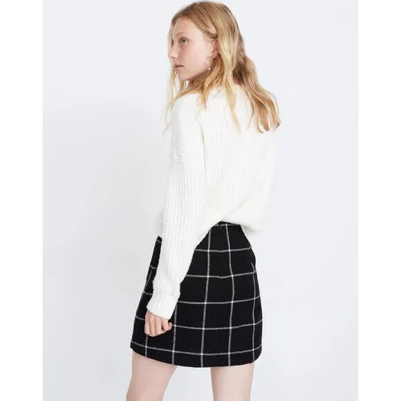 Madewell Museum Patch-Pocket Mini Skirt in‎ Windowpane Size 10