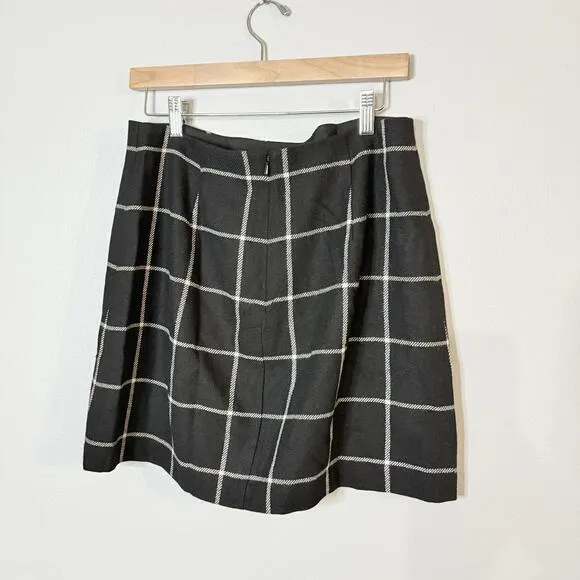 Madewell Museum Patch-Pocket Mini Skirt in‎ Windowpane Size 10