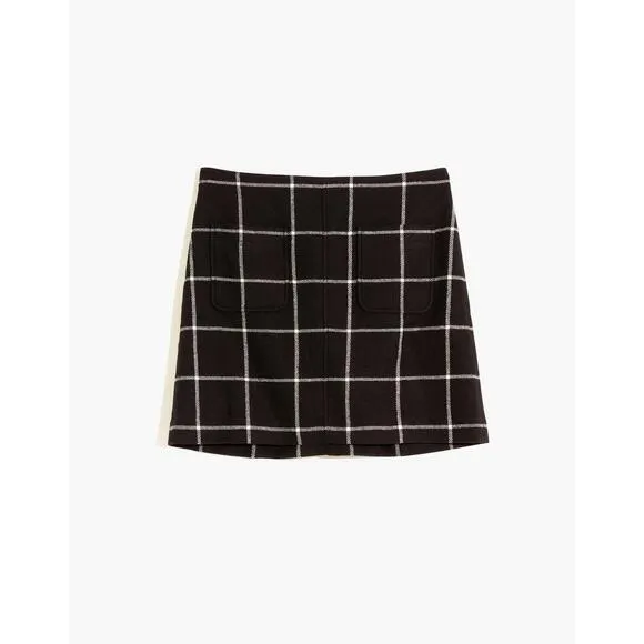 Madewell Museum Patch-Pocket Mini Skirt in‎ Windowpane Size 10
