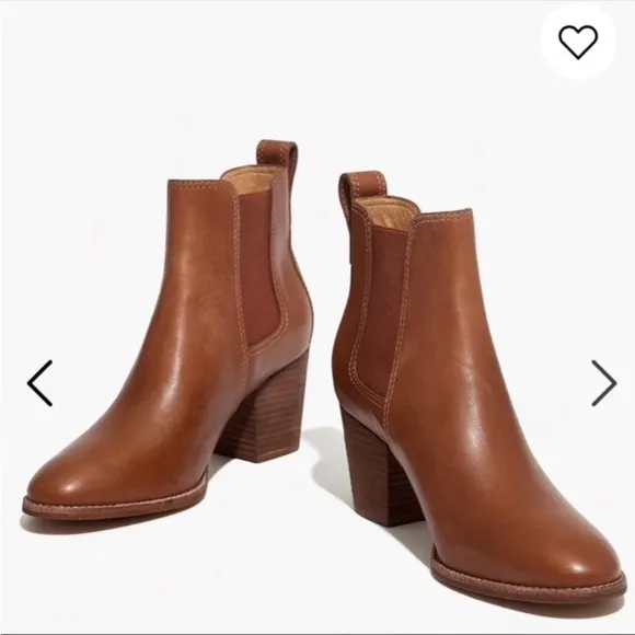 MADEWELL Regan boot pull on Boots Size 8.5 Saddle BROWN Booties Short Heeled