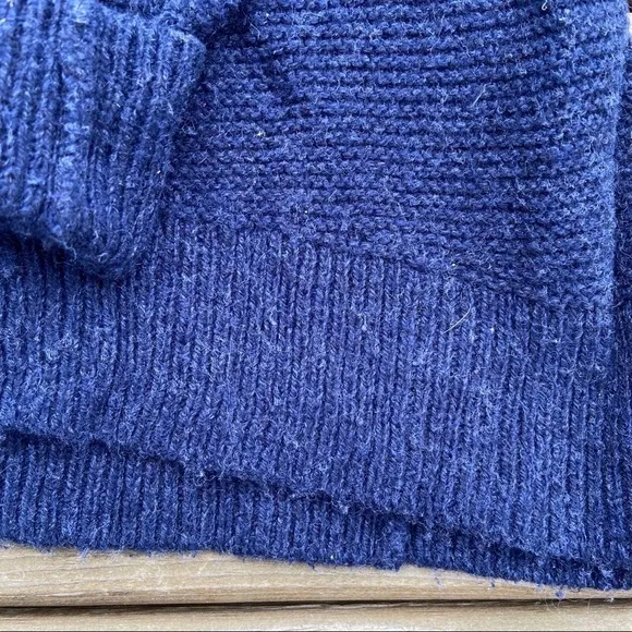 Madewell riverside textured sweater top navy S