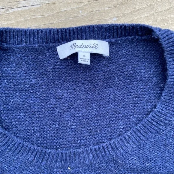 Madewell riverside textured sweater top navy S