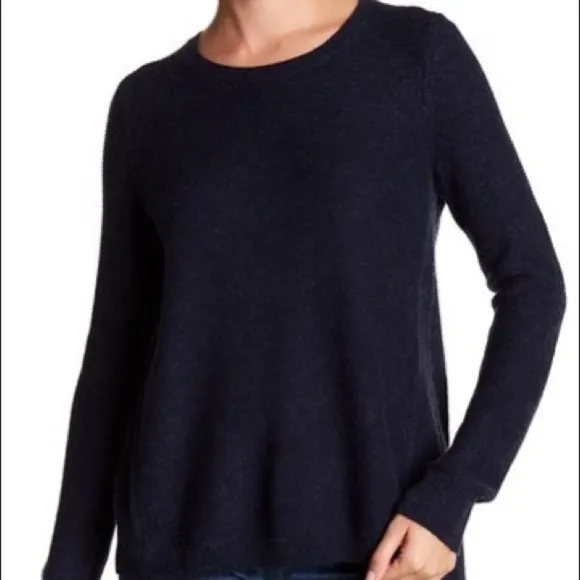 Madewell riverside textured sweater top navy S