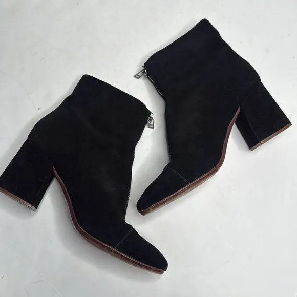 Madewell The Amalia Zip Boot in Black Suede S-290 Sz 9