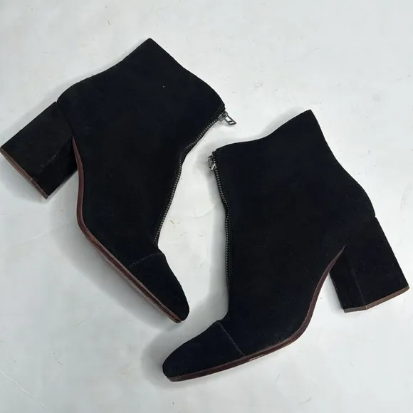 Madewell The Amalia Zip Boot in Black Suede S-290 Sz 9