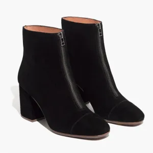 Madewell The Amalia Zip Boot in Black Suede S-290 Sz 9