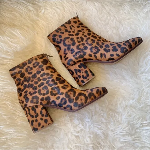 Madewell The Amalia Zip Boot in Leopard Calf Hair
