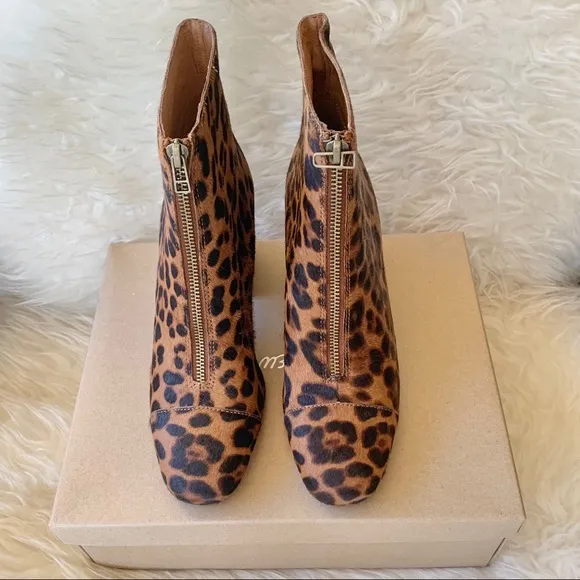 Madewell The Amalia Zip Boot in Leopard Calf Hair
