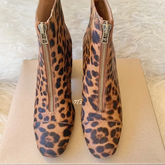 Madewell The Amalia Zip Boot in Leopard Calf Hair