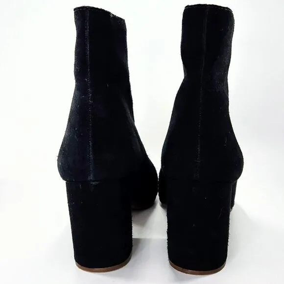 Madewell The Amalia Zip Boot in Suede True Black Size 10 Ankle Bootie EUC