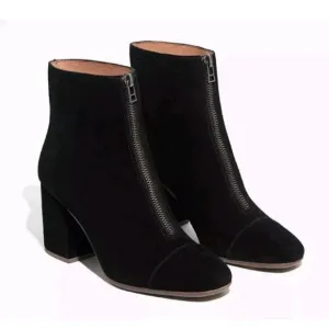 Madewell The Amalia Zip Boot in Suede True Black Size 10 Ankle Bootie EUC