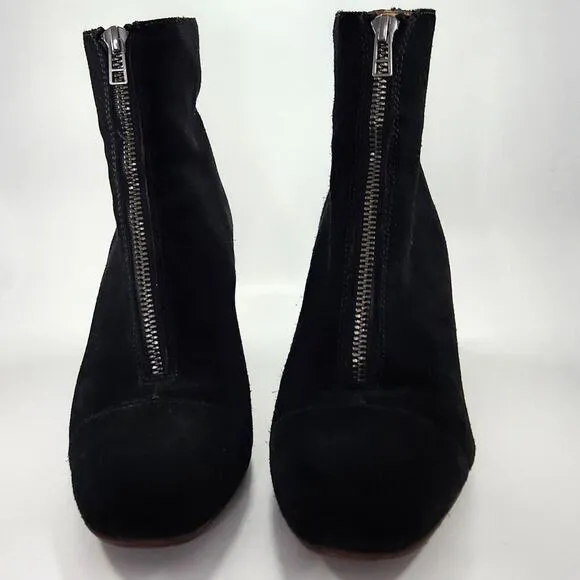 Madewell The Amalia Zip Boot in Suede True Black Size 10 Ankle Bootie EUC
