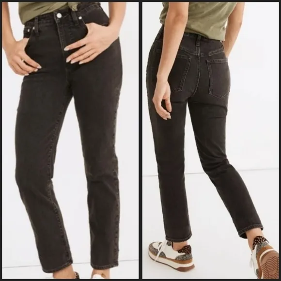 Madewell The Curvy Perfect Vintage High Rise Jeans in Lunar Washed Black/Gray 25