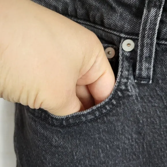 Madewell The Curvy Perfect Vintage High Rise Jeans in Lunar Washed Black/Gray 25