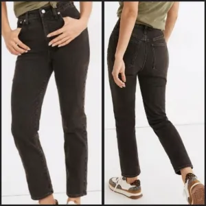Madewell The Curvy Perfect Vintage High Rise Jeans in Lunar Washed Black/Gray 25