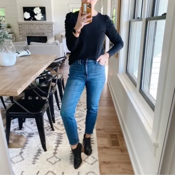 Madewell The Hailie Boot Leather In Black