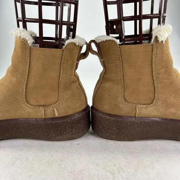 Madewell The Toasty Chelsea Boots Womens US 7 Suede Faux Fur Lined Pull On Booti