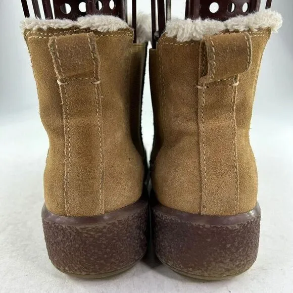 Madewell The Toasty Chelsea Boots Womens US 7 Suede Faux Fur Lined Pull On Booti