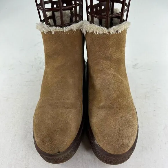 Madewell The Toasty Chelsea Boots Womens US 7 Suede Faux Fur Lined Pull On Booti
