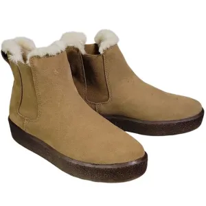 Madewell The Toasty Chelsea Pull On Boots Tan Suede Leather Womens Size 8