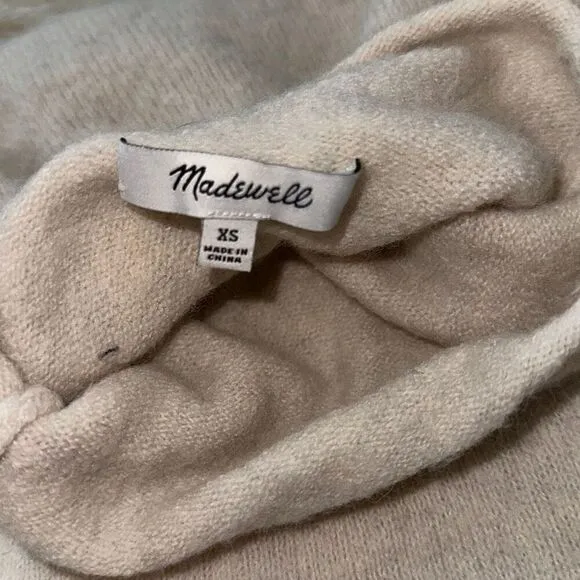 Madewell soft cream turtleneck merino and alpaca wool sweater | Sz XS