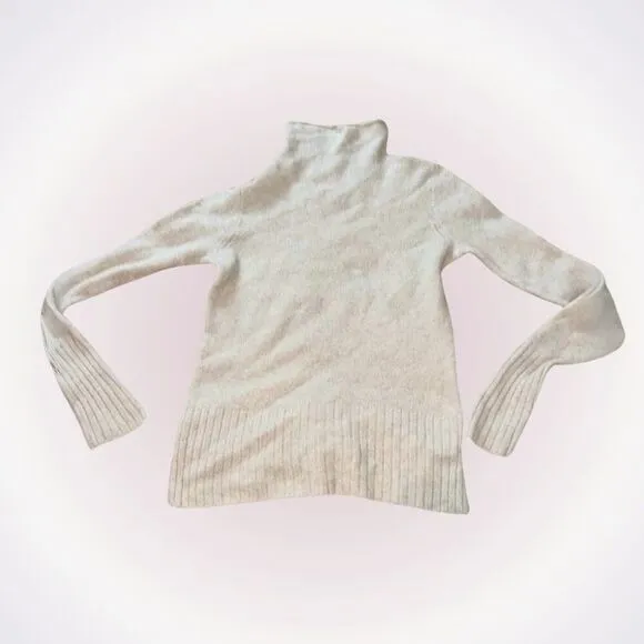 Madewell soft cream turtleneck merino and alpaca wool sweater | Sz XS