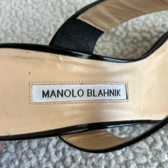 Manolo Blahnik Black Patent Leather Women's Heels