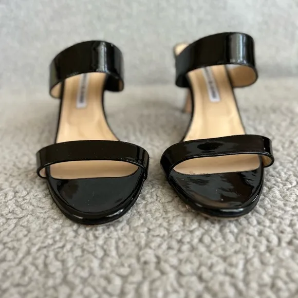 Manolo Blahnik Black Patent Leather Women's Heels