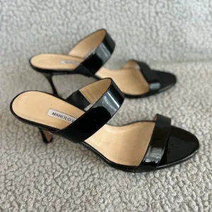 Manolo Blahnik Black Patent Leather Women's Heels