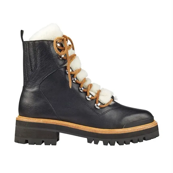 Marc Fisher Izzie genuine shearling lace up boots