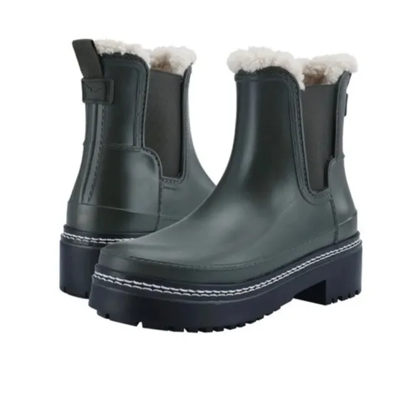 Marc Fisher LTD Fargo Waterproof Dark Blue Lug Sole Ankle Boots Size 6 NEW