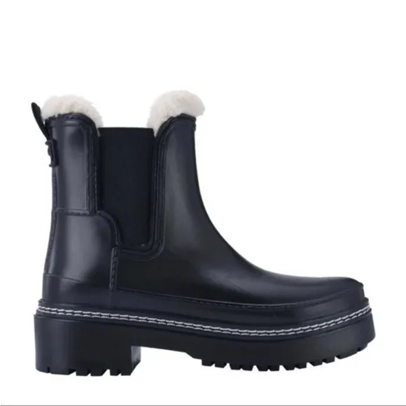 Marc Fisher LTD Fargo Waterproof Dark Blue Lug Sole Ankle Boots Size 6 NEW