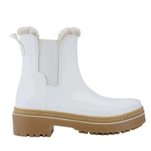 Marc Fisher LTD Fargo Waterproof White Lug Sole Ankle Boots Size 11 NEW