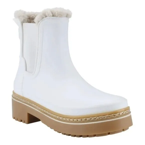 Marc Fisher LTD Fargo Waterproof White Lug Sole Ankle Boots Size 11 NEW