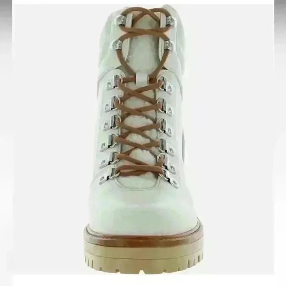 MARC FISHER-MALLIE LACE-UP ROUND TOE ANKLE BOOTS