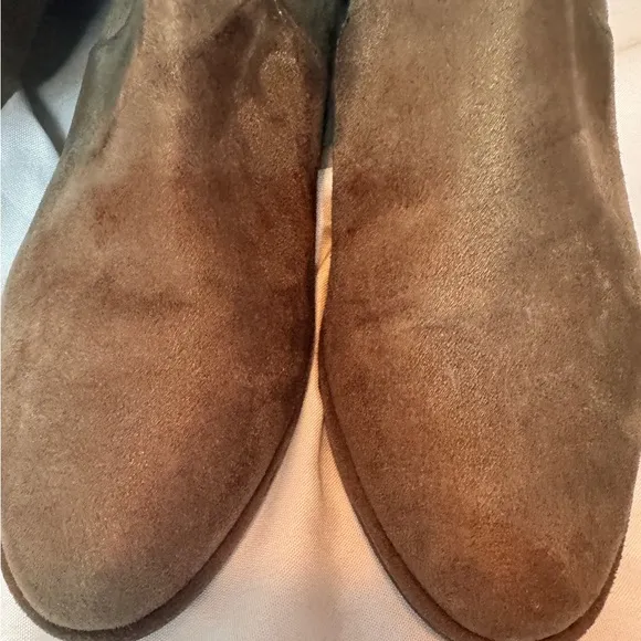 Marc Fisher Suede over the knee thigh high boots taupe/olive Sz 9.5 Fischer New