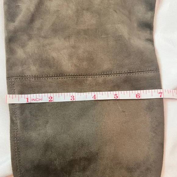 Marc Fisher Suede over the knee thigh high boots taupe/olive Sz 9.5 Fischer New