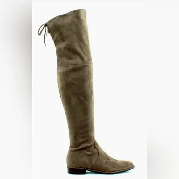 Marc Fisher Suede over the knee thigh high boots taupe/olive Sz 9.5 Fischer New