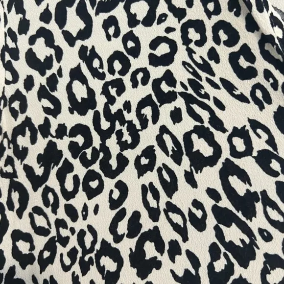 Mare Mare x Anthropologie Black White Cheetah Print Long Sleeve Midi Dress S