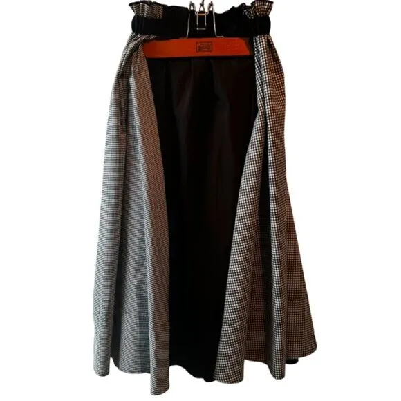 Marigold Shadows Black &amp; White Layered Gingham Maxi Skirt Size Small/XS bohemian