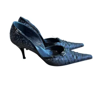 Marino Fabiani Authentic Designer Made in Italy Snakeskin Pump Heels 37