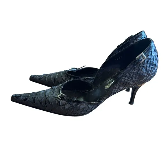 Marino Fabiani Authentic Designer Made in Italy Snakeskin Pump Heels 37